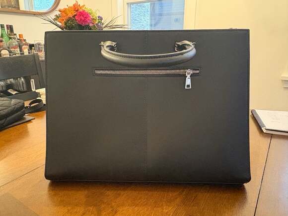 CLUCI Women's Vegan Leather Laptop Briefcase 15.6 Inch Business Tote Bag Black - Picture 3 of 7